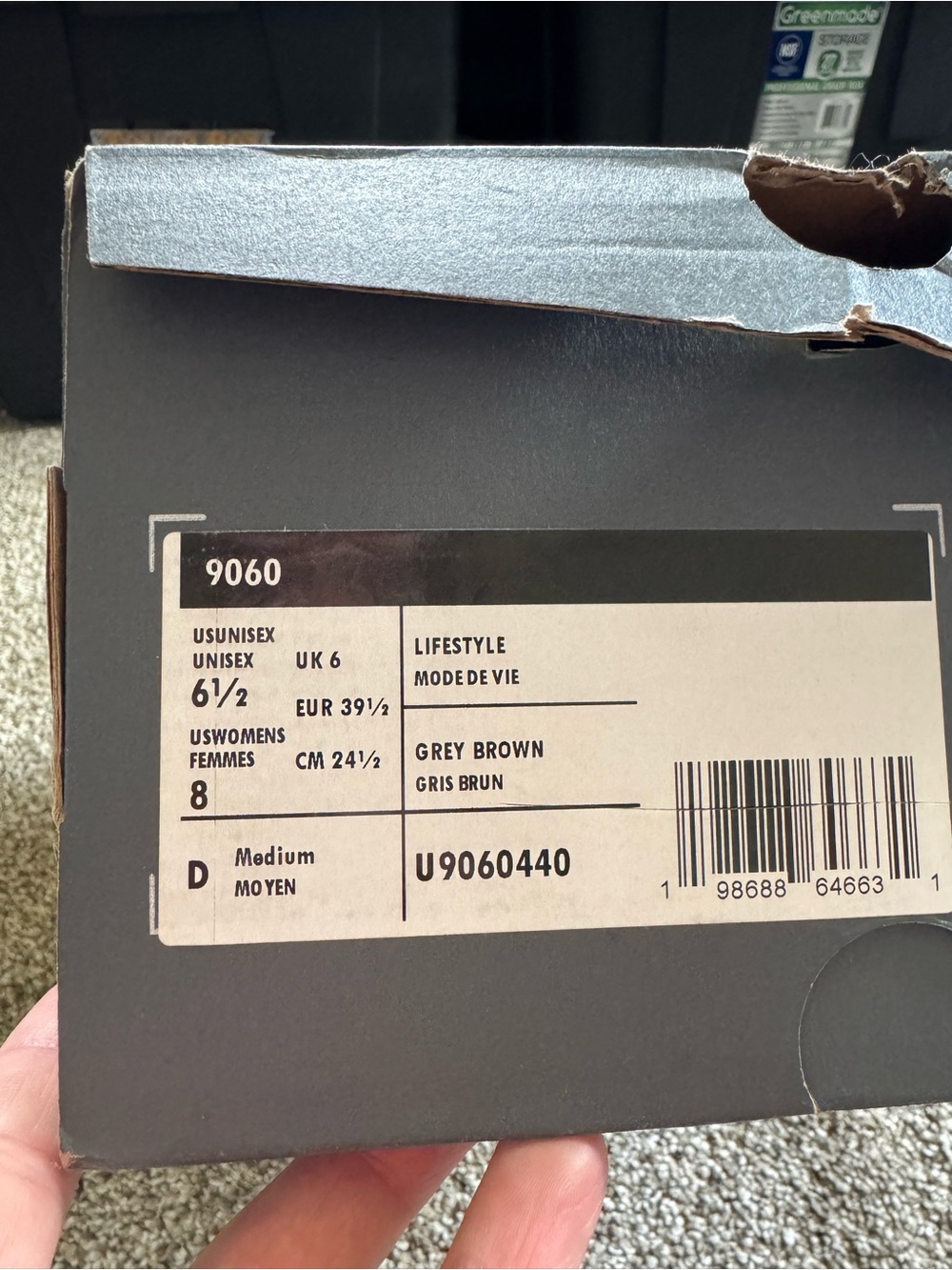 NWT New Balance 9060 M 6.5 W 8 Running Sneaker Lone Star Grey with Stoneware - Picture 7 of 7